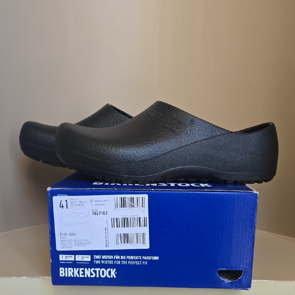 New in Box Birkenstock Profi Birki Fusion Clog. Color: Black Size:41